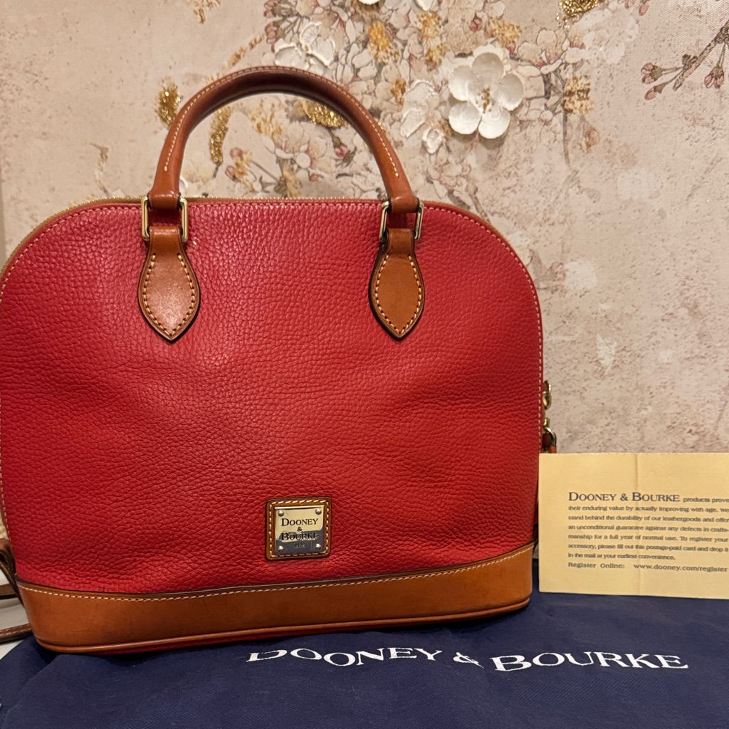 Dooney & Bourke Red And Brown Leather Bag